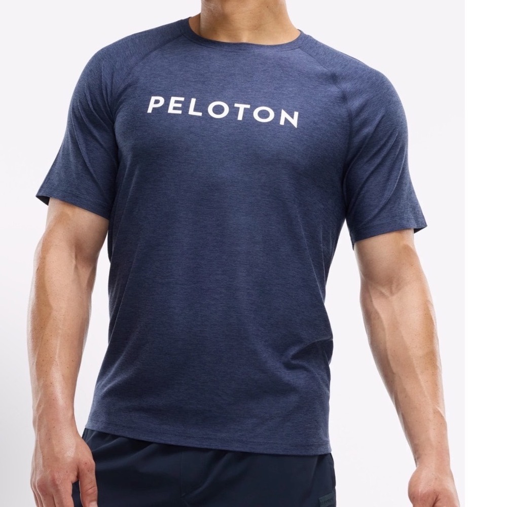 Peloton Men's L Essent Lt Wt‎ Dreamblend Raglan Tee 404 Navy Blue